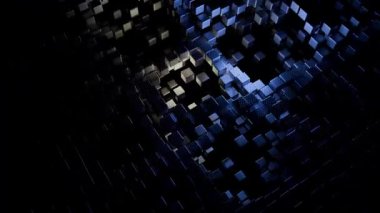 Mavi küplerin soyut bir bileşimini gösteren büyüleyici bir dijital görüntü. 3D görüntüleme dinamik ve görsel olarak ilginç bir sanat eseri yaratır..