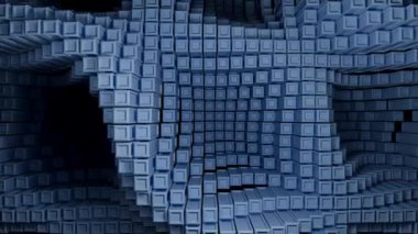 Mavi küplerden oluşan karmaşık bir yapıya sahip soyut dijital sanat büyüleyici bir üç boyutlu etki yaratıyor. Modern arka planlar için ideal.