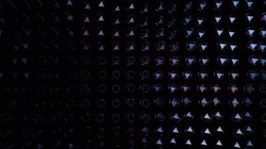 Soyut Geometrik Desen: Koyu renklerde üçgenler ve altıgenler