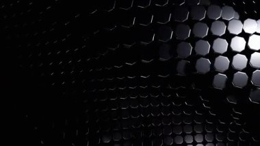 Soyut Altıgen Deseni: Koyu Metalik Izgara Arkaplanı