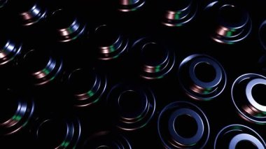 Soyut Metalik Halkalar: Karanlık, Geometrik Bileşim