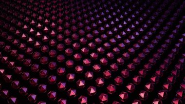 Soyut Geometrik Mor ve Kırmızı 3D Renklendirici