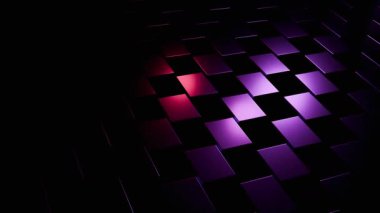 Soyut Mor ve Kırmızı Kübik Desen: Dijital Sanat