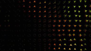 Soyut Geometrik Desen: Sıcak ve Serin Tonlarda Üçgenler ve Altıgenler