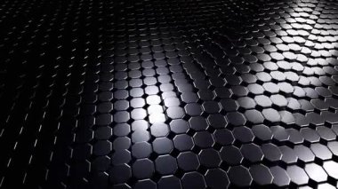 Soyut Altıgen Deseni: Koyu Metalik Yüzey