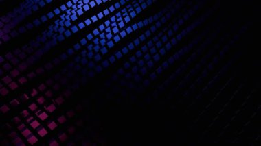 Soyut Dijital Sanat: Karanlık Uzayda Mavi ve Mor Küpler