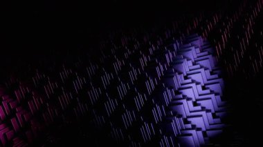 Soyut Dijital Sanat: Mor ve Mavi Geometrik Desenler