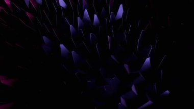 Soyut Geometrik Fraktal Sanat: Mor, Pembe ve Teal Çokgen Kaos