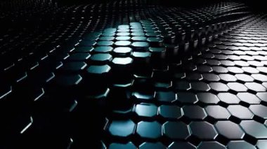 Soyut Altıgen Deseni: Koyu Teal Metalik Arkaplan