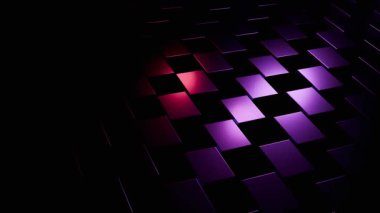 Soyut Mor ve Kırmızı Küpler Dijital Sanatı