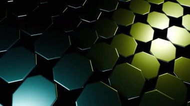 Soyut Altıgen Deseni: Yeşil ve Teal Geometrik Tasarım