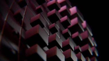 Koyu mor geometrik küplerin kusursuz döngü animasyonu. 