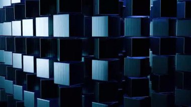 Soyut Mavi Küpler 3B Doku Arkaplanı