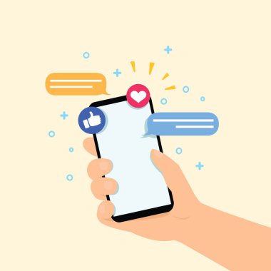 Bir arayüzde el sıkışma düğmesi, sohbet ederek cep telefonu tutmak..