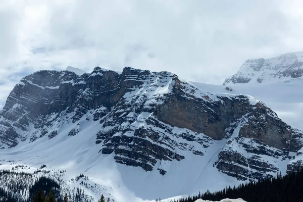 Jasper National Park Province Alberta Canada Mountain Range Covered Snow Stock Image