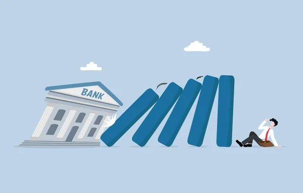 Πιθανή Τραπεζική Αποτυχία Χρηματοπιστωτική Κρίση Μείωση Της Εμπιστοσύνης Των Επενδυτών — Διανυσματικό Αρχείο