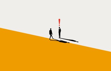 Rakip topraklara adım atan iş adamı, iş rekabeti, istilacı iş dünyası rakip konsepti piyasası, asgari iş tasarımı.