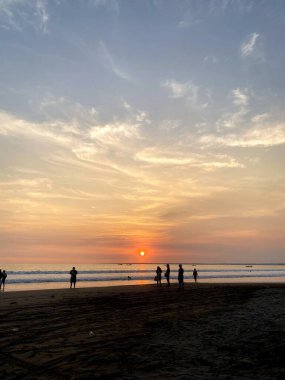 beautiful sunset clouds on Pangandaran beach