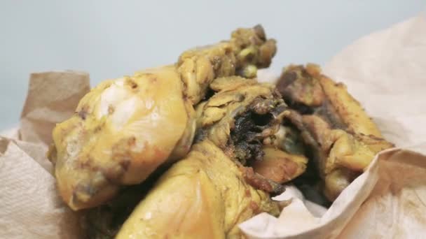 Ayam Ungkep Bumbu Kuning Pollo Fritto Speziato Giallo Pronto Mangiare — Video Stock