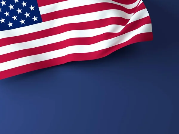 American Waving Flag Usa Independence Day Memorial Labour Day Blue — Stock Photo, Image