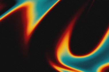 Tahıllı gürültü dokusu eğimli arkaplan. Siyah, kırmızı, sarı ve mavi renkler.