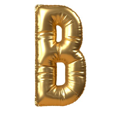 3D Altın Balon Harfi B. 3d resimleme.