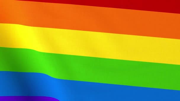 Orgullo Lgbt Ondeando Bandera Fondo Lgbtq Con Colores Arcoíris Animación — Vídeo de stock