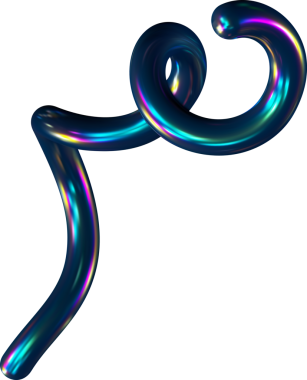 3D soyut sarmal holografik şekil