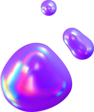 3D soyut mor holografik sıvı şekil