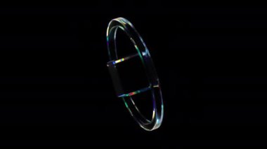 3D cam şeffaf küp döndürür ve dağılım efektiyle daire çizer. Göz alıcı renkler. Alfa kanalıyla 4k kusursuz döngülü animasyon.