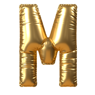 3D Altın Balon Harfi M