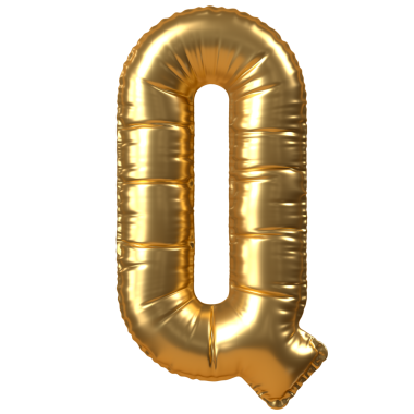 Altın Balon Harfi Q