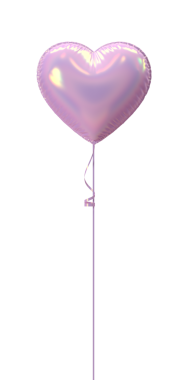 Holografik Pembe Balon Kalbi 3D görüntüleme