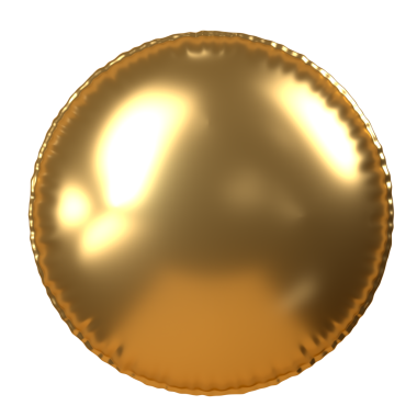 Yuvarlak Altın Balon 3D görüntüleme
