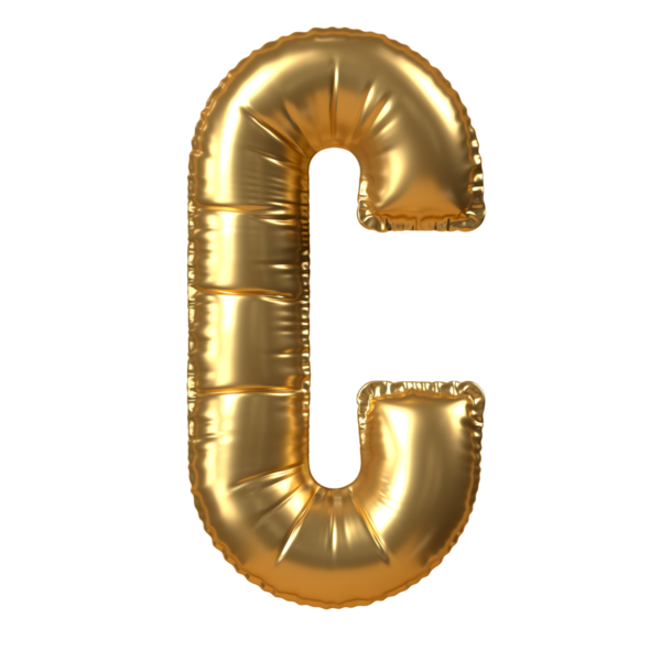 3D Altın Balon Harfi C
