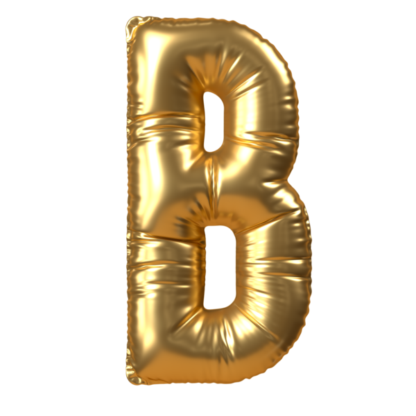 3D Altın Balon Harfi B