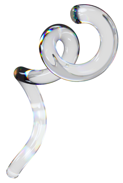 Dağıtım efektli şeffaf, parlak spiral, soyut sarmal şekilli. Renkli gökkuşağı yansıma camı.