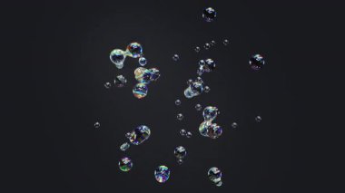 Metal sıvı şeffaf yanardöner damlalar. Üç boyutlu, soyut çok renkli, hareket eden akış kabarcıkları oluşturma. 4K döngülü canlandırma.