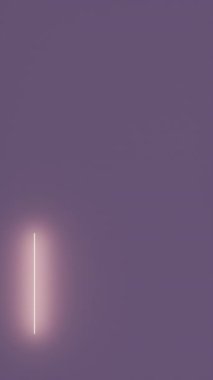 Mutlu Diwali 'ler, Işık Festivali. Fotokopi alanı olan mor renkli parlak neon kemer. Hindu ya da Müslüman teması. 3B görüntüleme 4K dikey canlandırma.