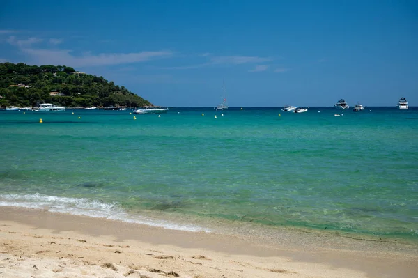 Crystal Clear Blue Water Legendary Pampelonne Beach Saint Tropez Summer — Stock Photo, Image