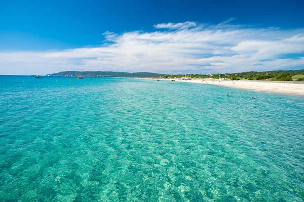 Crystal Clear Blue Water Legendary Pampelonne Beach Saint Tropez Summer — Stock Photo, Image