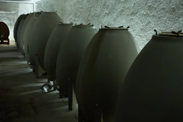 Stages Wine Production Fermentation Bottling Visit Wine Cellars Cote Burgundy — Stock Photo, Image