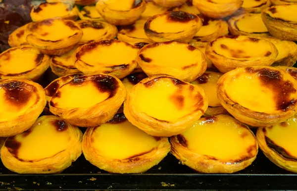 Portugals Traditionella Söta Dessert Pastel Nata Ägg Vaniljsås Bakverk Serveras — Stockfoto