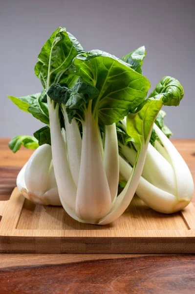 stock image Young fresh organic white bok choy or bak choi Chinese cabbage ready to cook