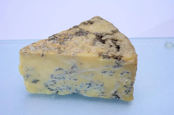 Συλλογή Τυριών Κομμάτι Αγγλικού Παλαιού Stilton Blue Cheese Close — Φωτογραφία Αρχείου