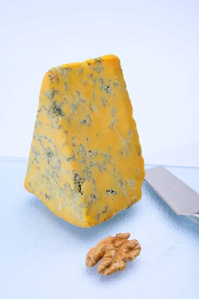 Cheese Collection Piece Czech Old Shropshire Blue Cheese Close — Stock fotografie