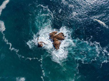 Avrupa kıtasının en batı noktası Cabo da Roca, Lizbon bölgesi, Portekiz, hava manzarası