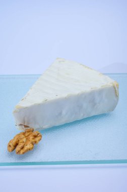 Peynir koleksiyonu, Seine-et-Marne bölgesinden beyaz küflü Fransız Brie de Meaux peyniri.