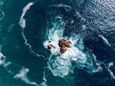 Avrupa kıtasının en batı noktası Cabo da Roca, Lizbon bölgesi, Portekiz, hava manzarası