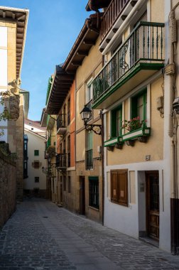 Sunny winter days in small fisherman's village Getaria near San Sebastian city, Basque Country coastline, Spain